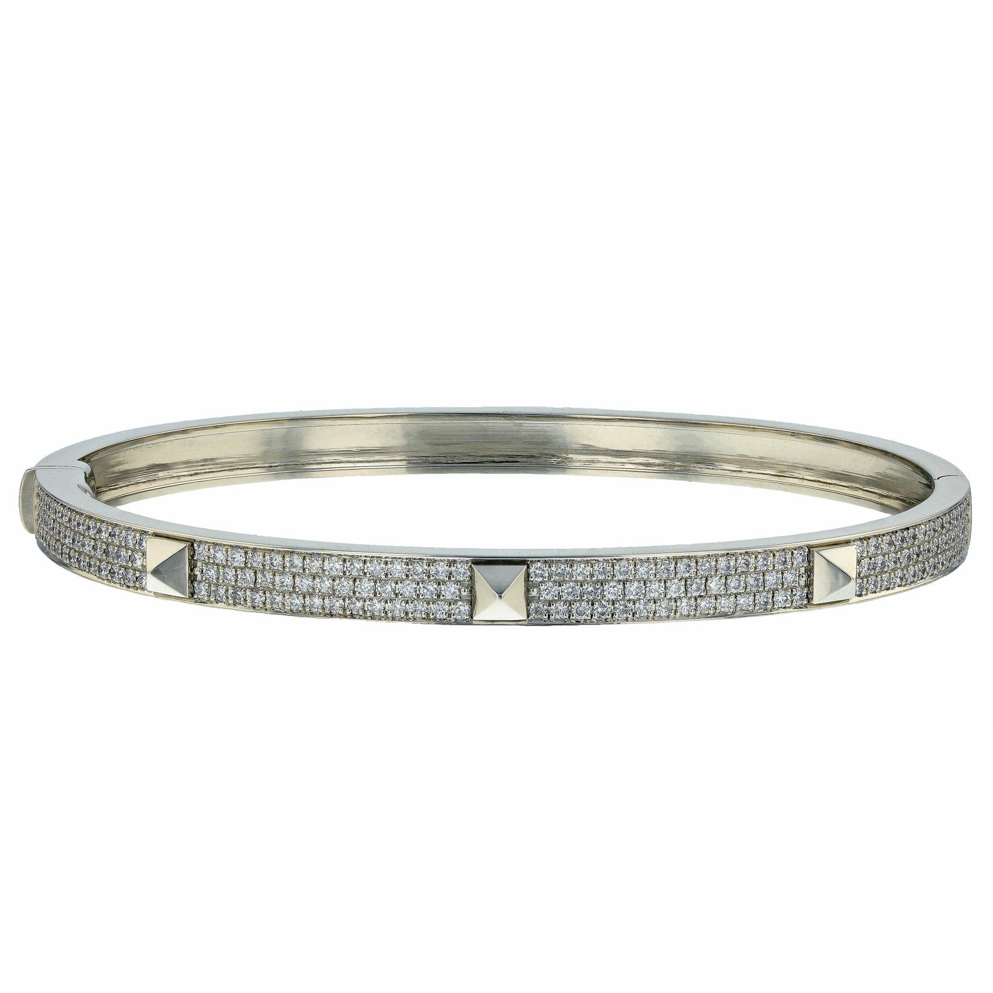 Hermes Collier De Chien Diamond 18K Gold Bracelet