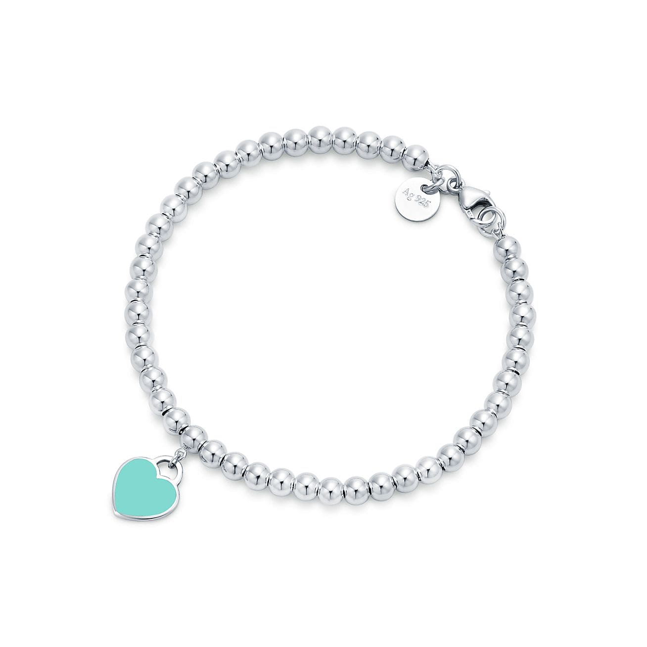 Tiffany Return to Blue Heart Tag Bead 18K Gold Bracelet