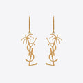 YSL Monogram Palmier Statement 18K Gold Earrings