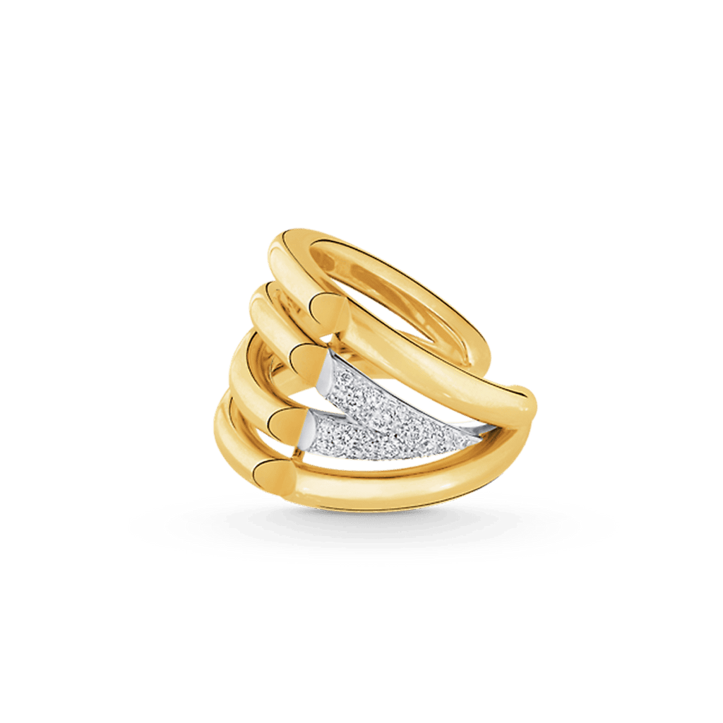 Louis Vuitton Volt Upside Down Diamonds 18K Gold Ring