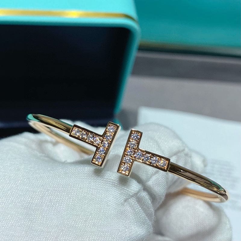 Tiffany Diamond Wire 18K Gold Bracelet