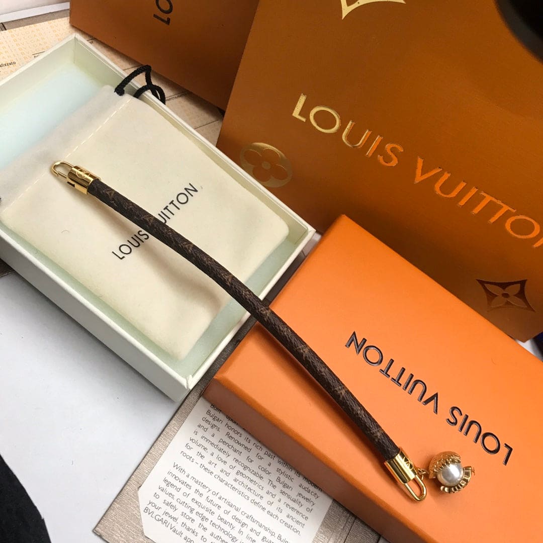 Louis Vuitton Pearl Angels 18K Gold Bracelet