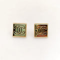 Chanel Smooth Block 18K Gold Earrings
