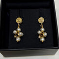 Chanel Grape Pearl Gold 18K Gold Earrings