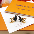 Louis Vuitton Black Blossom 18K Gold Earrings