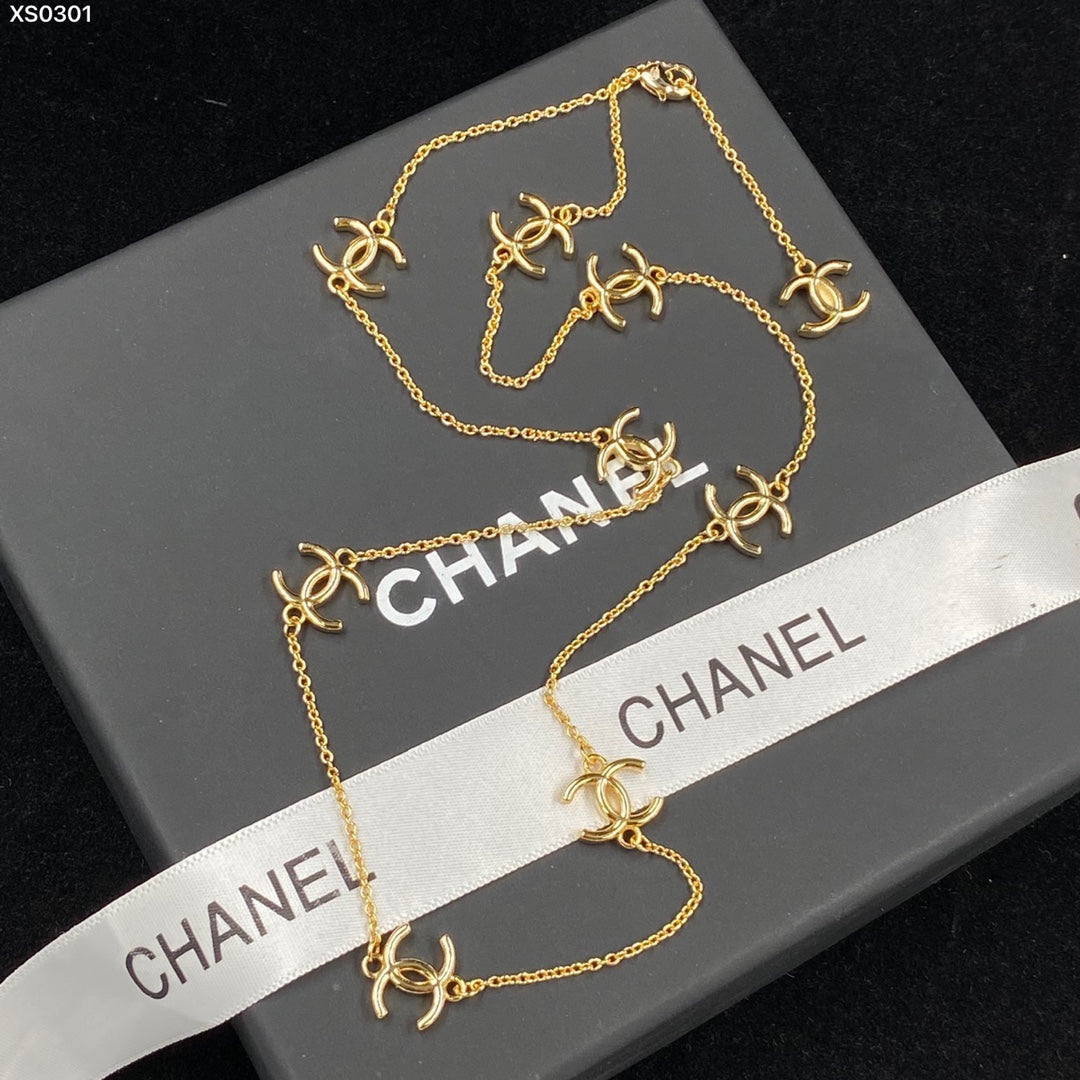 Chanel Multi-Logo 18K Gold Necklace