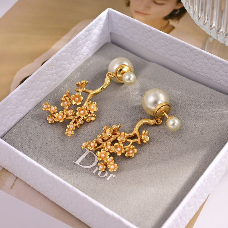 Dior Tribales Tree Clip 18K Gold Earrings