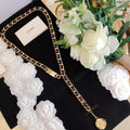 Chanel Gold Leather 18K Gold Necklace