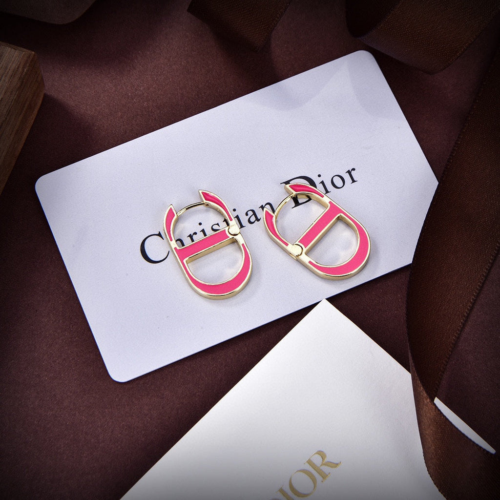 Dior 30 Montaigne Rani Pink 18K Gold Earrings