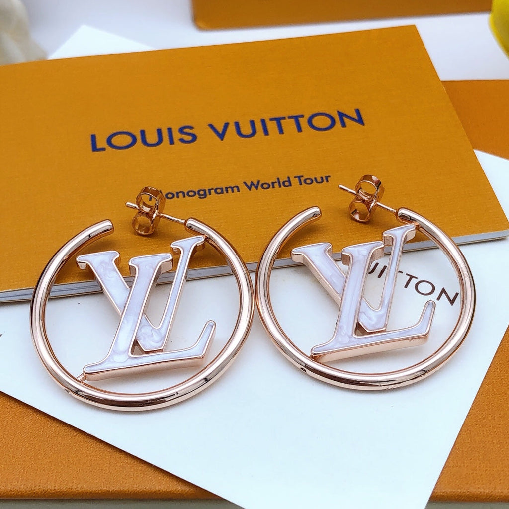 Louis Vuitton Louise Hoop Pearls 18K Gold Earrings