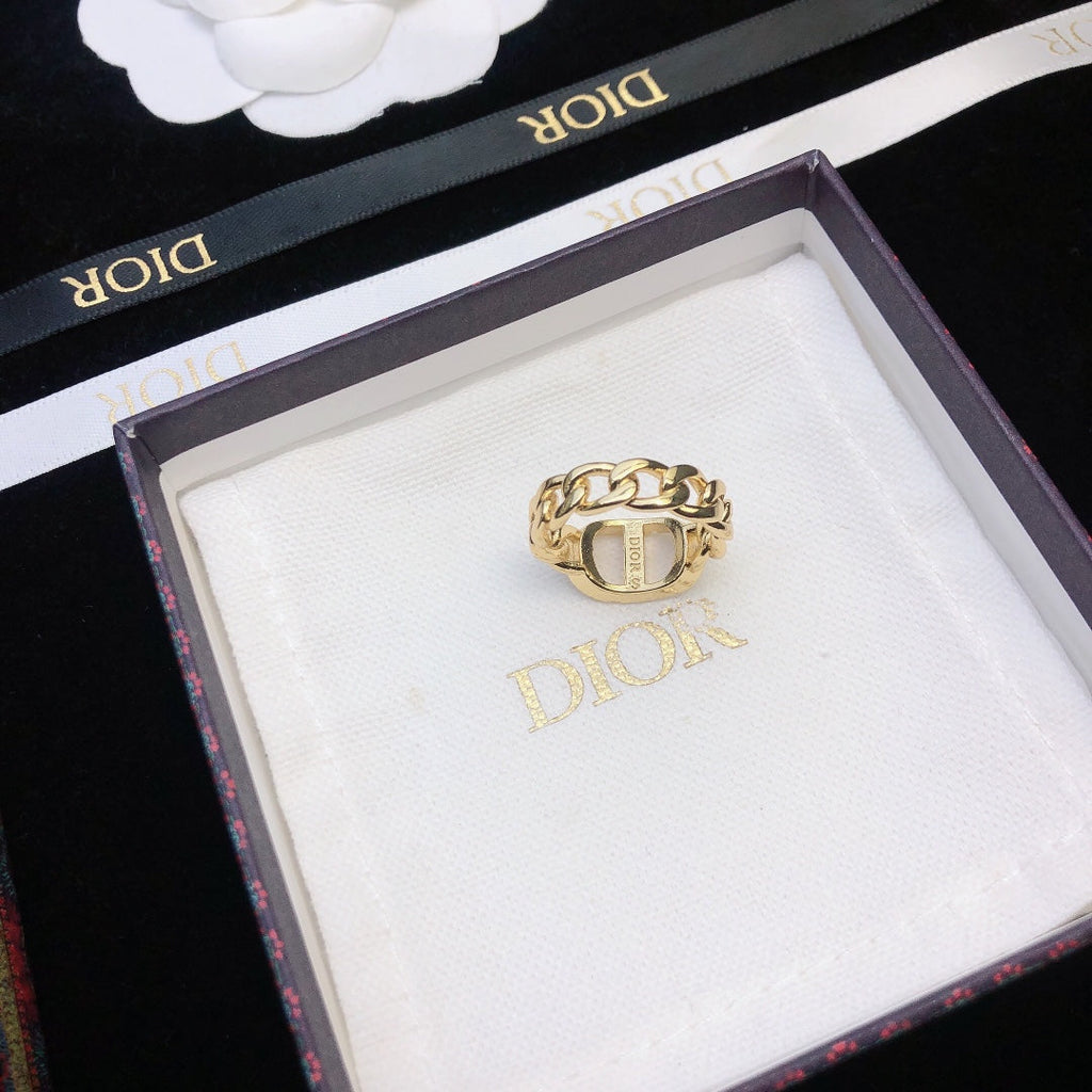 Dior Petit Chain Link 18K Gold Ring