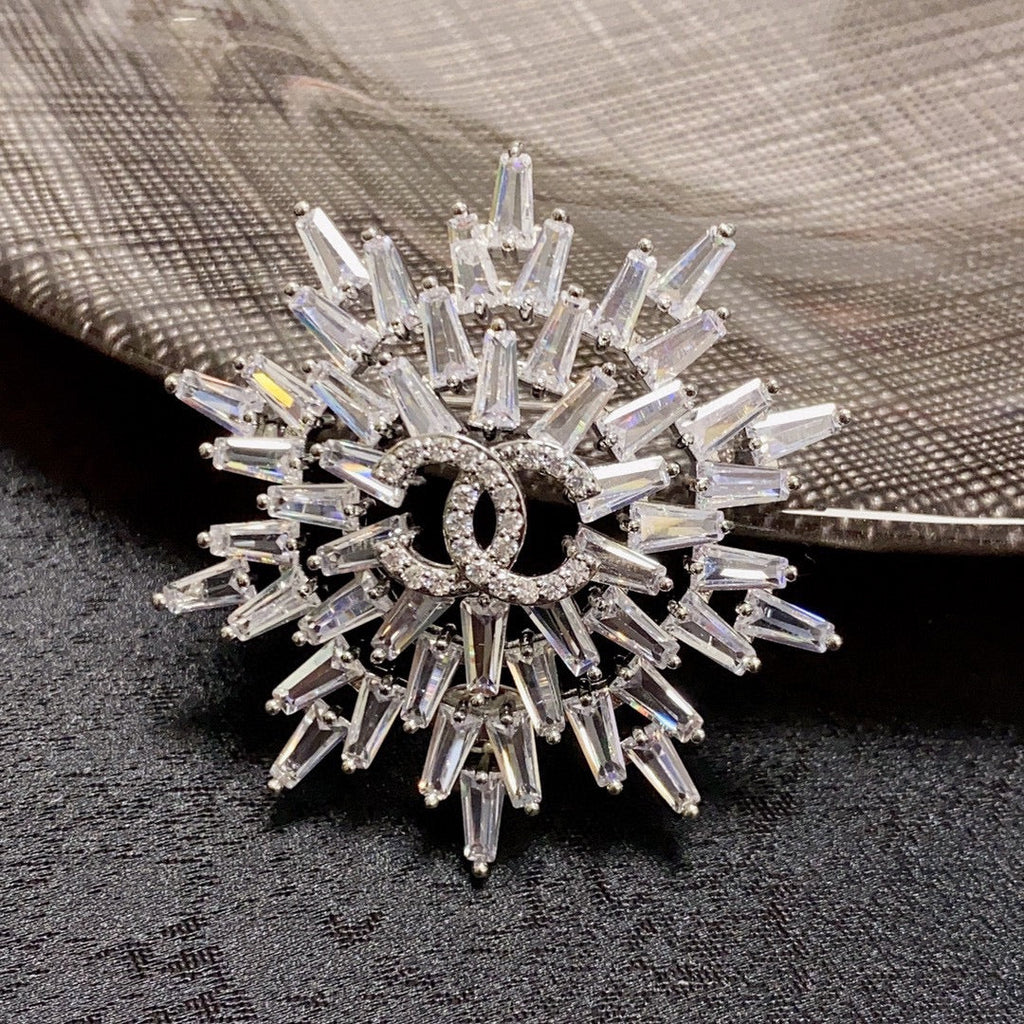 Chanel Snow Flower 18K Gold Brooch