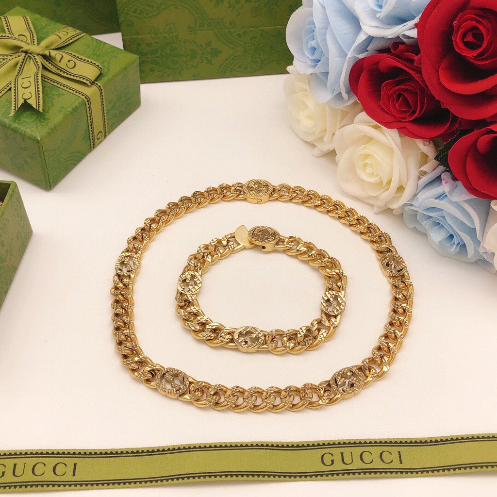Gucci Double Chain 18K Gold Necklace